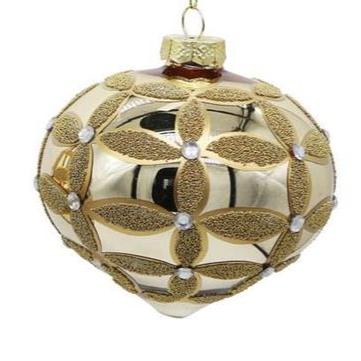Gold Lattice Glass Ornament - 3 Styles