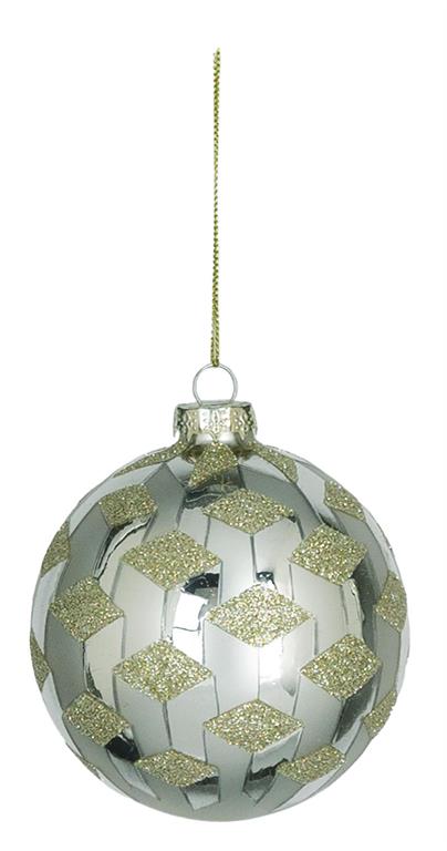 Modern Mix Metals Glass Ornament