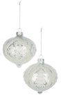 Pearl Snowflake & Leaf Finial Ornament - 2 Styles