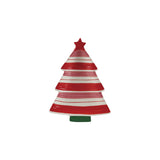 Hand-Painted Stoneware Striped Tree Platter