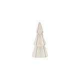 Small White Hand-Painted Stoneware Striped Tree