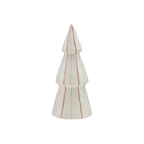 Large White Hand-Painted Stoneware Striped Tree