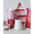 White Hand-Painted Stoneware Striped Organic Creamer