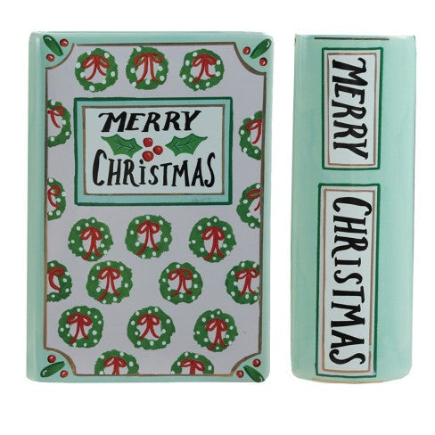 Ceramic Holiday Book Shaped Vase - 4 Styles