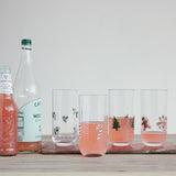 Acrylic Drinking Glass with Embedded Holiday Icons - 4 Styles