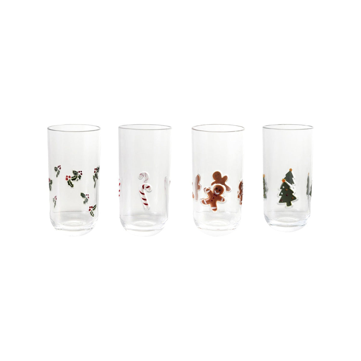 Acrylic Drinking Glass with Embedded Holiday Icons - 4 Styles