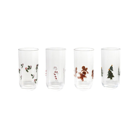 Acrylic Drinking Glass with Embedded Holiday Icons - 4 Styles
