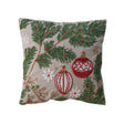 Embroidered Pine Boughs Cotton Pillow