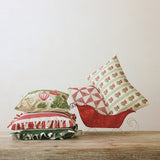Embroidered Pine Boughs Cotton Pillow