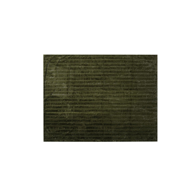 Emerald Faux Fur Ribbed Throw Blanket