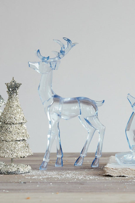 Blue Acrylic Standing Deer