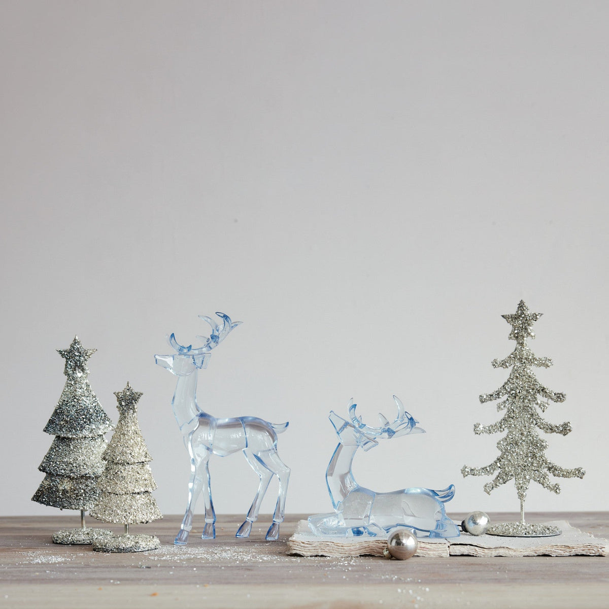 Blue Acrylic Sitting Deer
