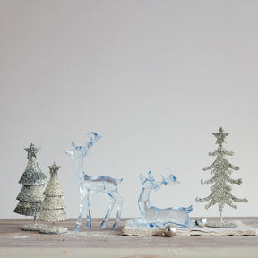 Blue Acrylic Sitting Deer