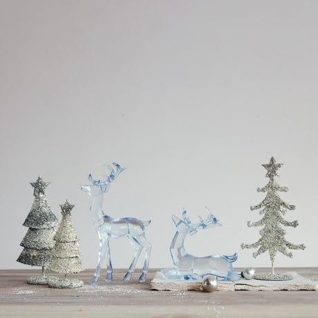 Blue Acrylic Sitting Deer