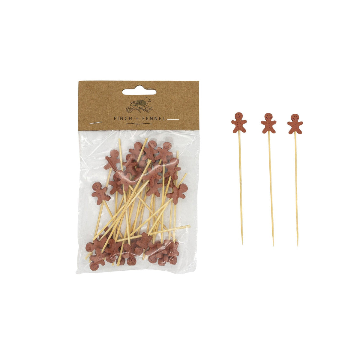 Gingerbread Man Bamboo Picks Set of 50