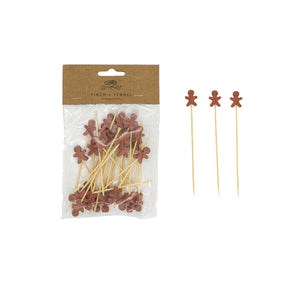 Gingerbread Man Bamboo Picks Set of 50