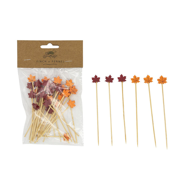 Fall Leaves Bamboo Picks Set of 50