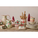 Hand-Painted Holiday Stoneware Baker with Lid