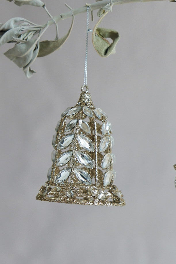 Jewels & Glitter Metal Bell Ornament