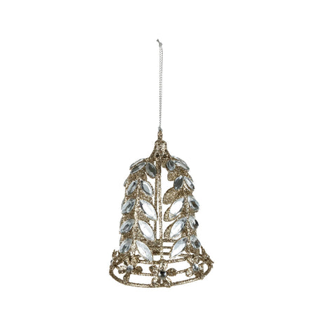 Jewels & Glitter Metal Bell Ornament
