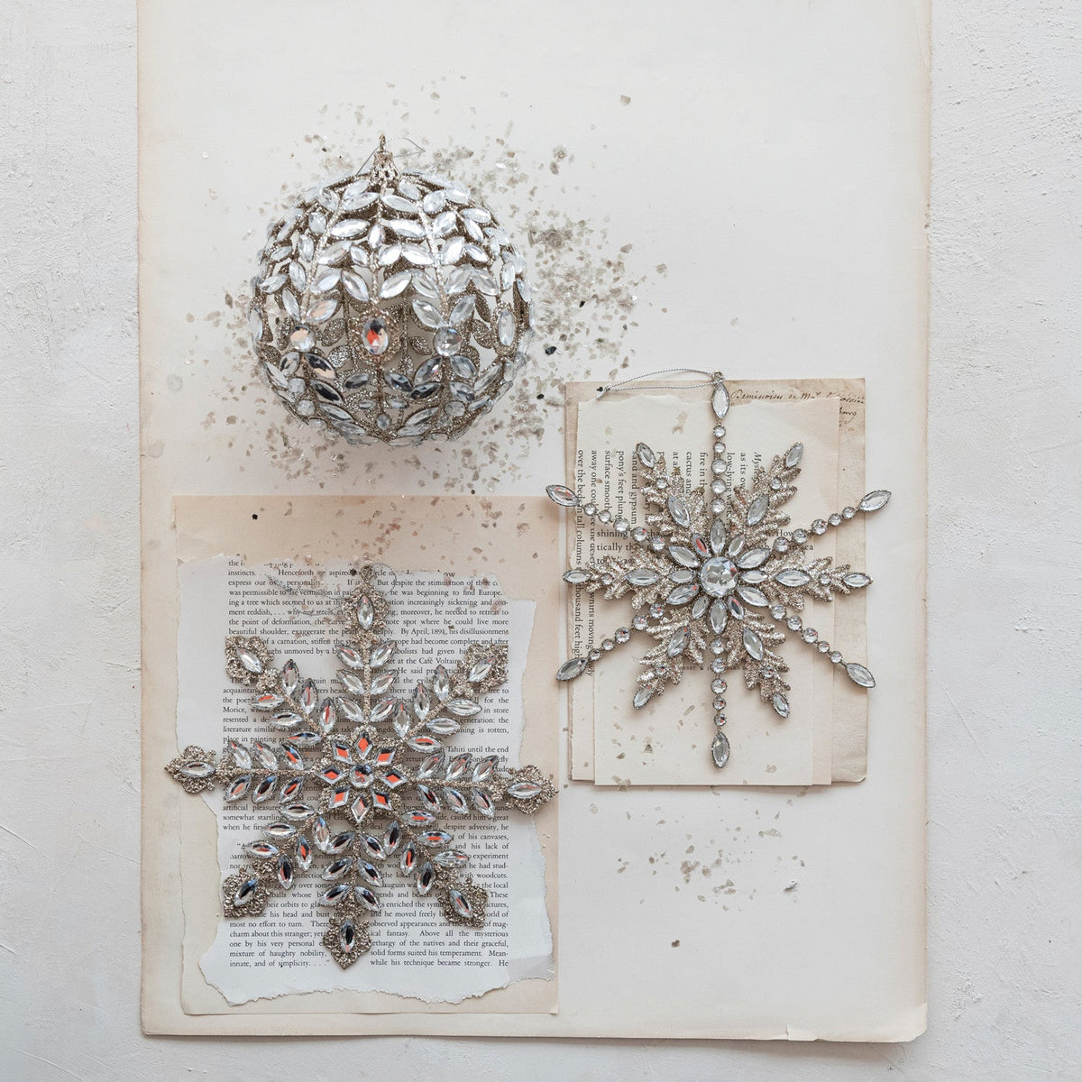 Jewels & Glitter Metal Snowflake Ornament - 2 Styles