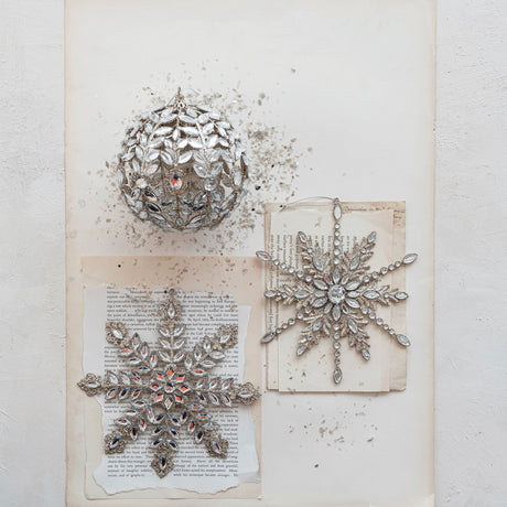 Jewels & Glitter Metal Ball Ornament