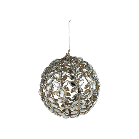 Jewels & Glitter Metal Ball Ornament