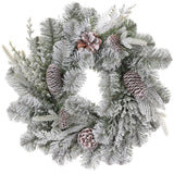 14" Snow Dusted Pine Candle Ring