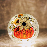 Pumpkin Bouquet Glass Orb Luminary