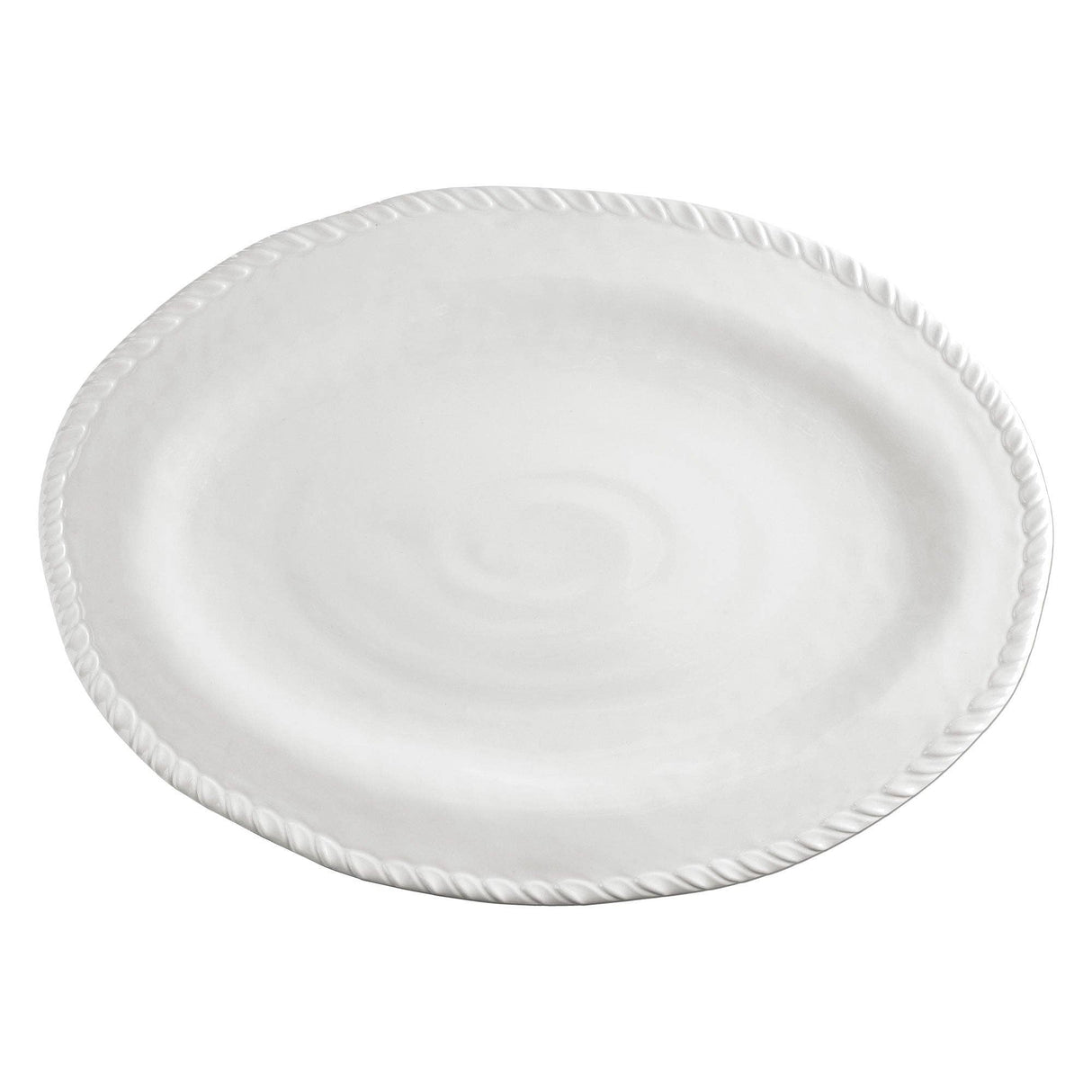 Rope 19" Melamine Platter, White