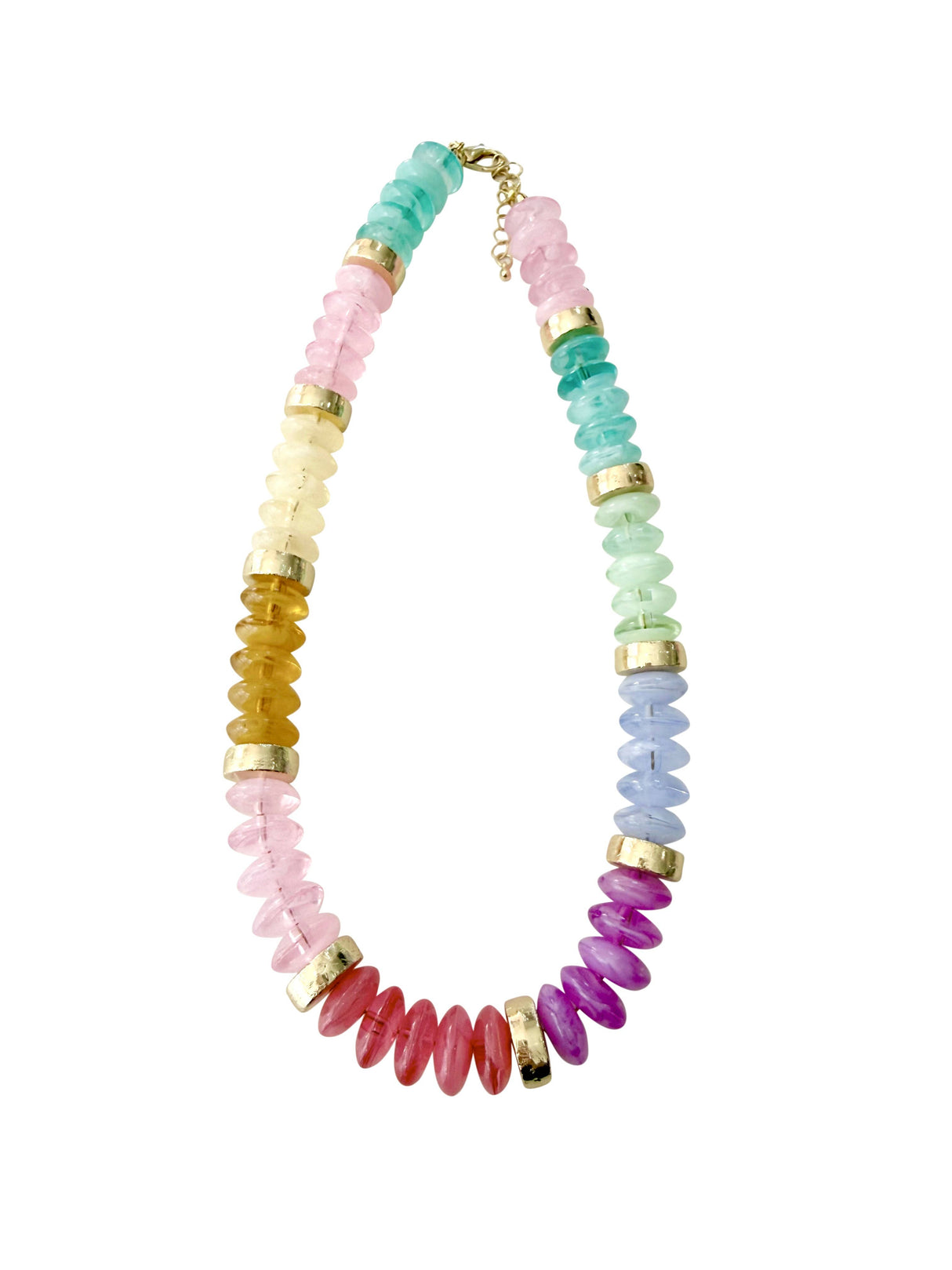 Calloway Rainbow Beaded Disc Necklace