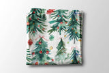 Watercolor Christmas Tree Waffle Tea Towel