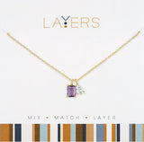 Gold Amethyst & Teardrop Dangle Necklace