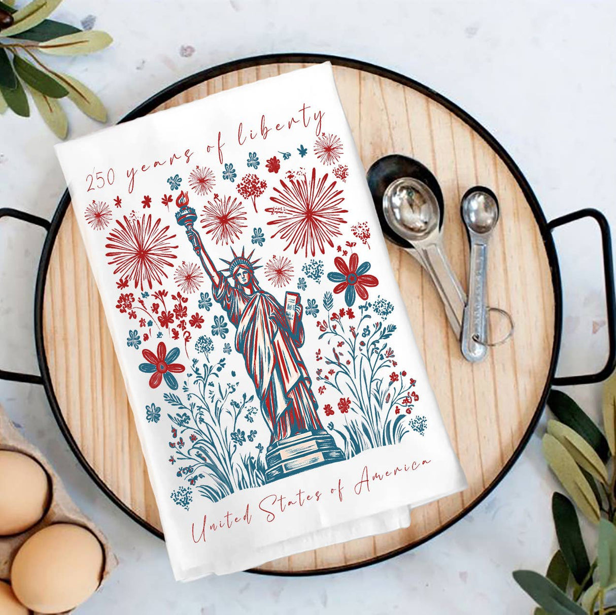 Patriotic Liberty 250 Anniversary America Tea Towel