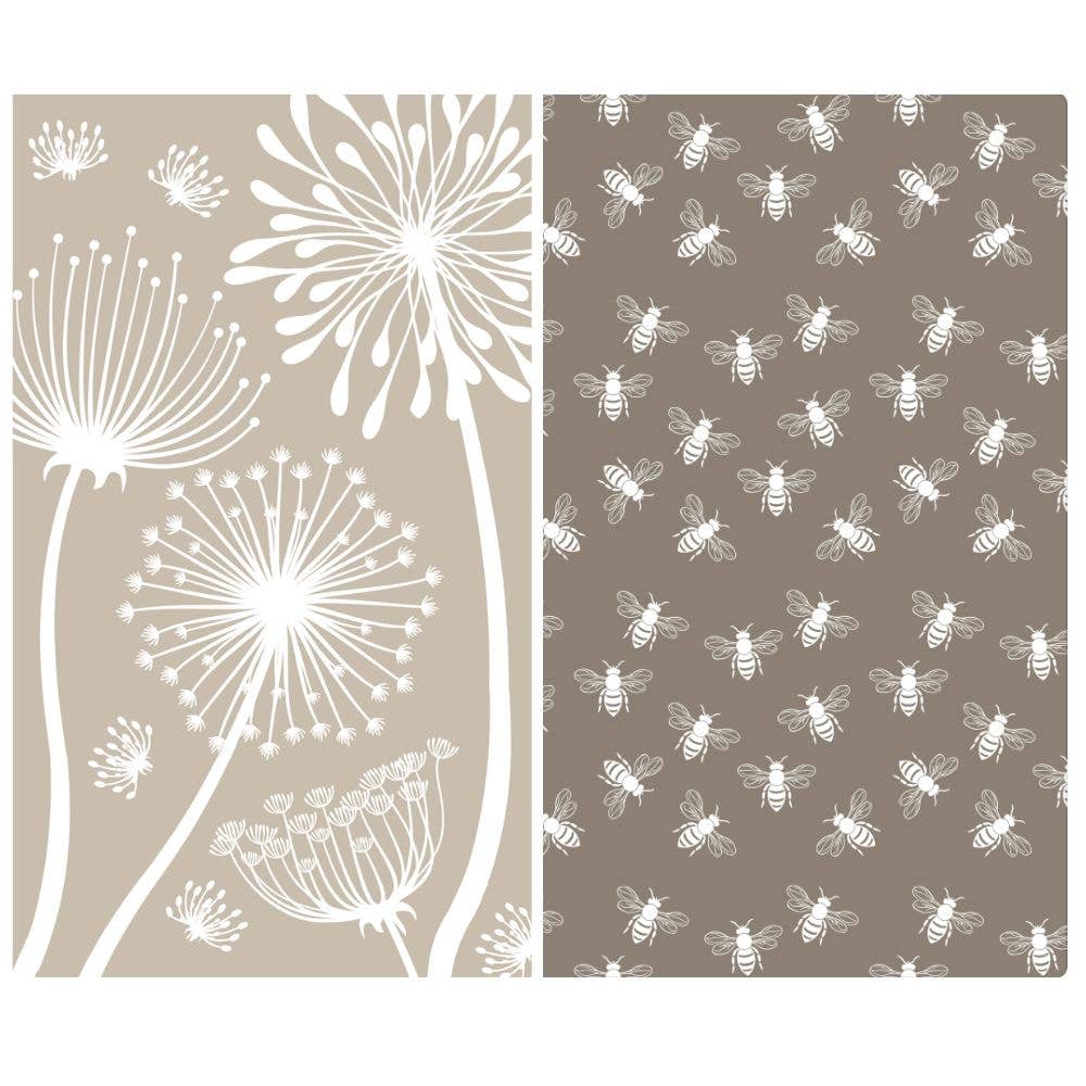 Dandelion Bee Reversible Microfiber Tea Towel