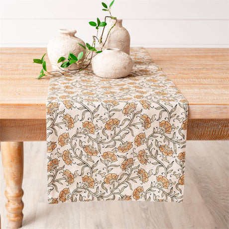 Block Print Dandelion Table Runner home decor accent from Magnolias Home Decor
