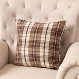 Brown Plaids Reversible Brushed Cotton Pillow home decor accent from Magnolias Home Decor