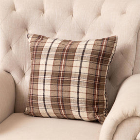 Brown Plaids Reversible Brushed Cotton Pillow home decor accent from Magnolias Home Decor