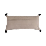 36" Woven Cotton Striped Lumbar Pillow