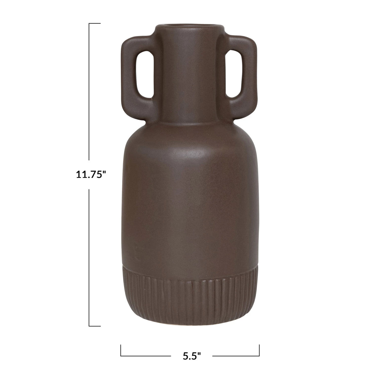 Brown Ceramic Vase w/ Handles