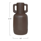 Brown Ceramic Vase w/ Handles