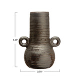 Mini Metallic Brown Stoneware Vase