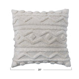 20" Boho Square Cotton Slub Pillow