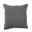 18" Square Woven Cotton Pillow w/ Diamond Pattern, Polyester Fill