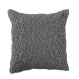 18" Square Woven Cotton Pillow w/ Diamond Pattern, Polyester Fill