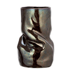 Iridescent Brown Stoneware Organic Shaped Vase