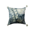 20" Square Cotton Velvet Printed Pillow w/ Design & Tassels