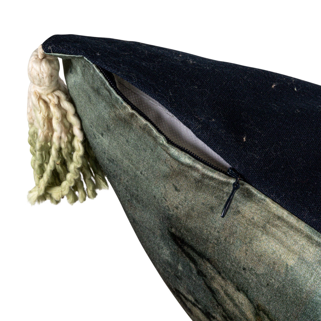 Aqua Serenity Velvet Tassel Pillow