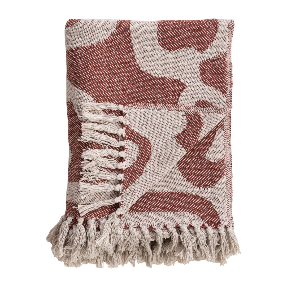 Brown Abstract Jacquard Throw Blanket