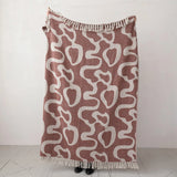 Brown Abstract Jacquard Throw Blanket